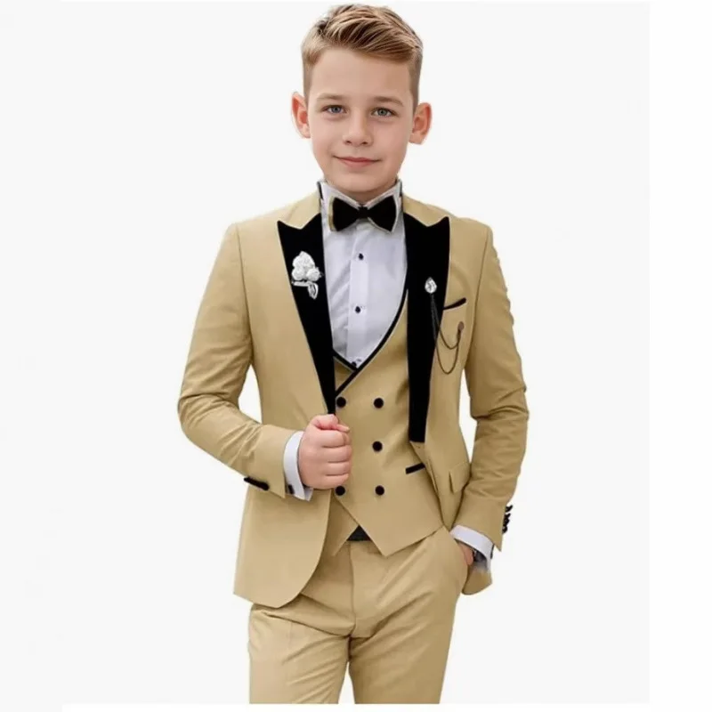 Elegant Fashion Boys Tuxedo 3-Piece Blazer Vest Pant Vest Wedding Boy Suit Formal Custom 2-16 Years Old Outfit