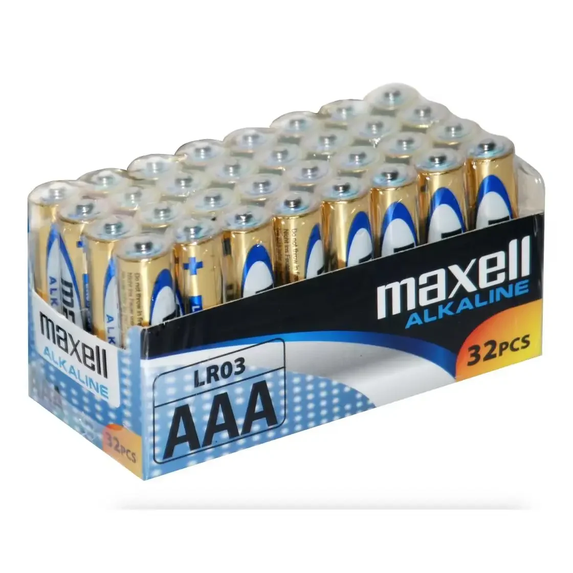 Maxell AAA LR03 2-50PCS 1.5V Alkaline Batteries High Durability for Toys Electronics 8 Blisters of 4 Reliable Long-Lasting Power