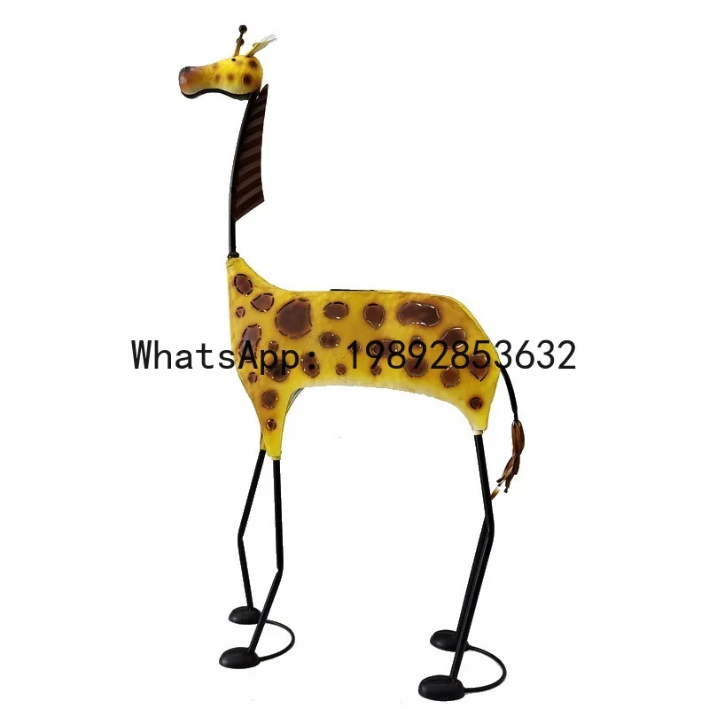 

PYJ simulated giraffe ornament floor-to-ceiling outdoor wrought iron animal solar light flower garden landscape
