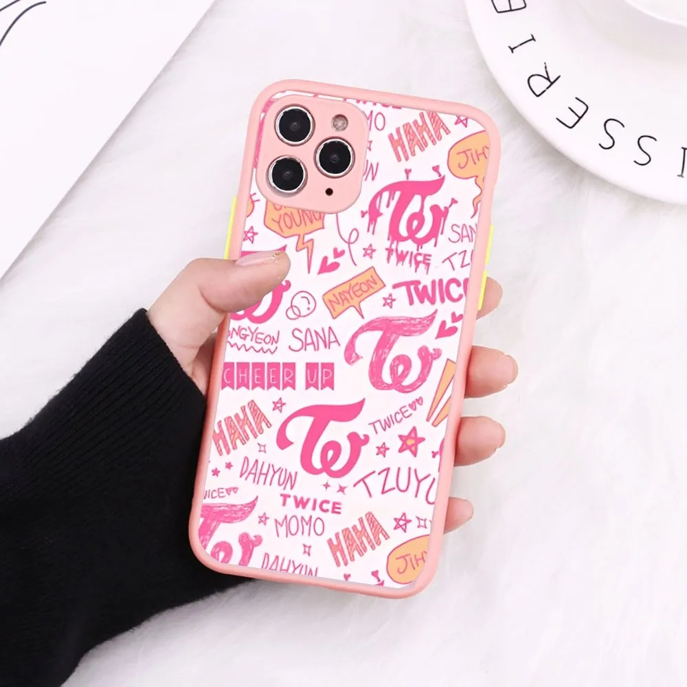 Kpop T-TWICES Phone Case for iPhone 14 11 12 13 Mini Pro Max 8 7 Plus X XR XS MAX Translucent Matte Cover