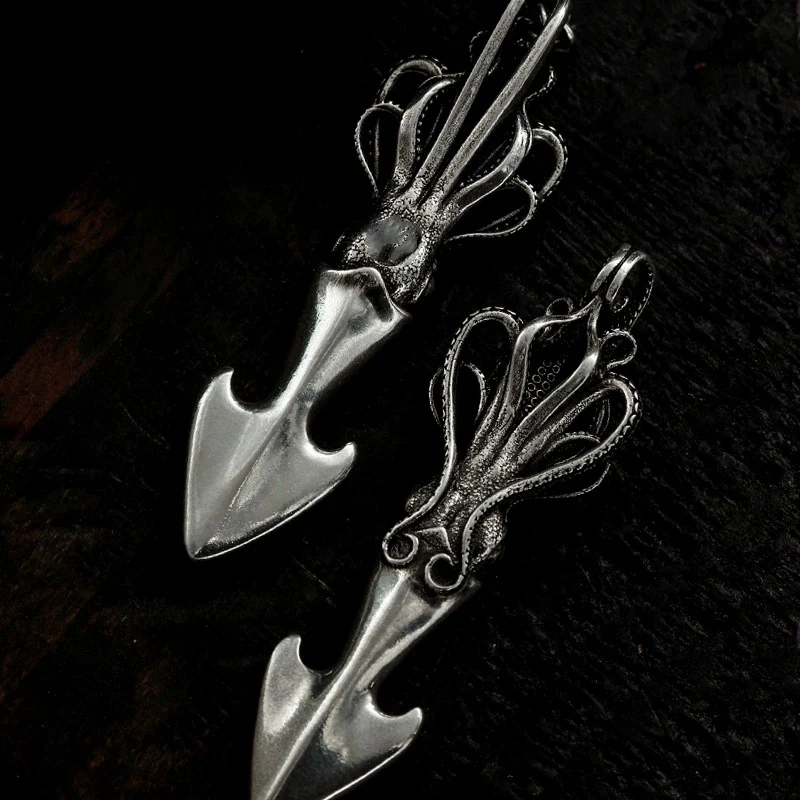 الإبداعية الرجعية الأخطبوط قلادة للرجال وسيم شخصية العصرية التايلاندية الفضة سترة سلسلة القلائد زوجين هدية KOFSAC