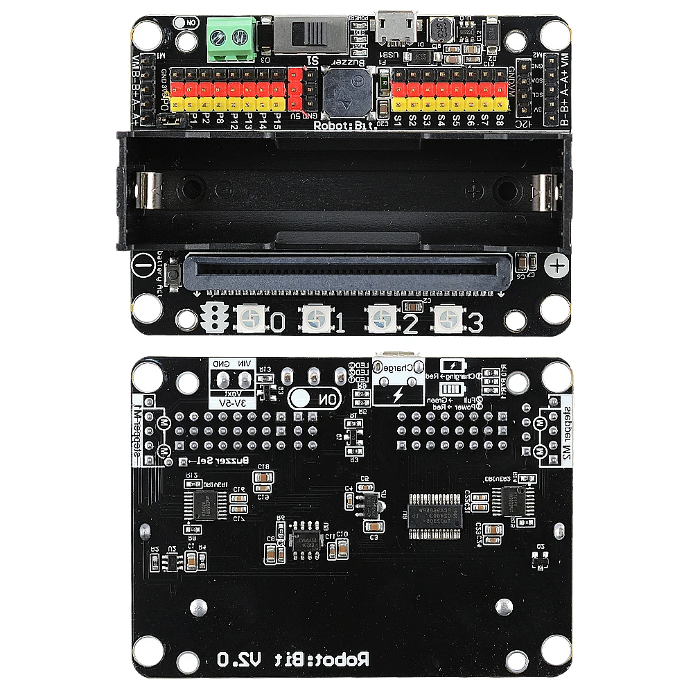 Micro:Bit Expansion Board for Robotbit V2.0 Python Programming with 18650 Battery Holder and 5V Output