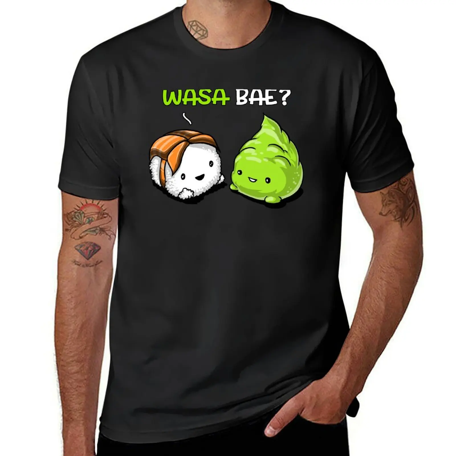 Sushi Wasabi Wasa Bae T-Shirt animal prinfor boys anime plain hippie clothes men workout shirt