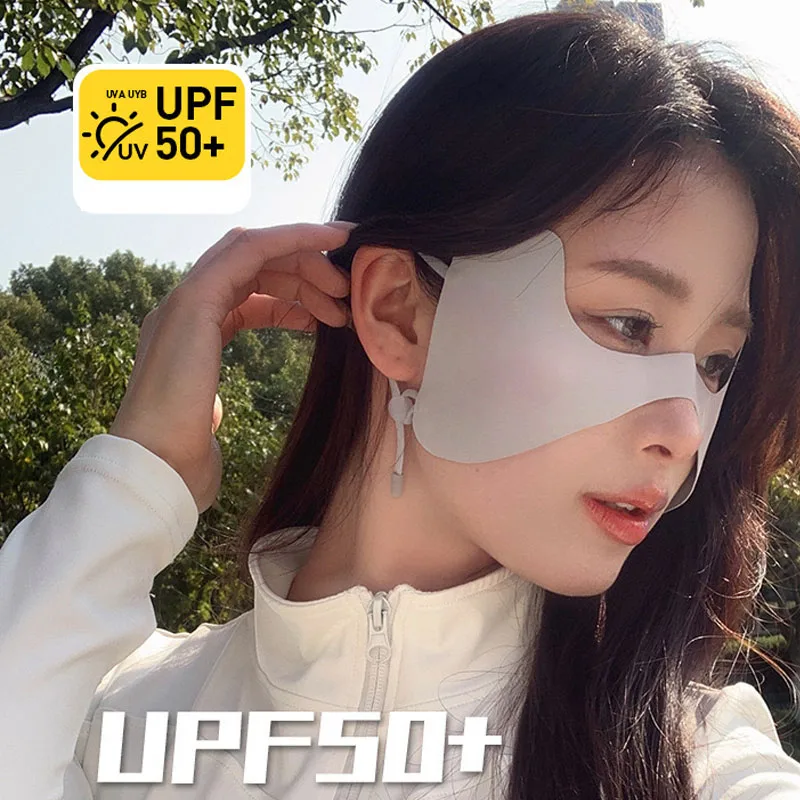Summer Ice Silk Mask Sunscreen Face Scarf Sunscreen Eye Patches UV Protection Sunscreen Veil Face Cover Riding