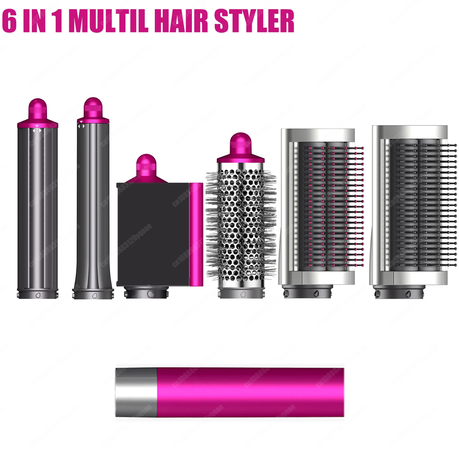 Hot Air Brush Auto-Curling 6 in1 Professional Multi Hair Styler Wrap Iron Straightener Hair Brush Curly Hair Dryer With Nozzles