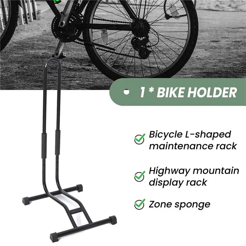 NEW HOT In Stock-Bike Stand Bicycle Floor Parking Rack Storage Stand With Sponge Pad Black Bike Holder Bicycle Accessories