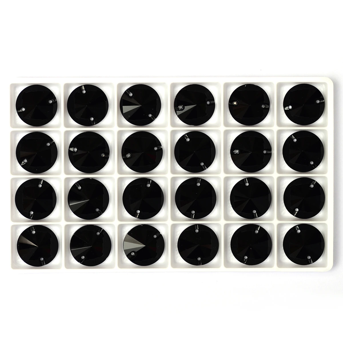 YANRUO 3200 Rivoli Black Rhinestones Sew On Flatback Cystal Glass Round Beads For Horse Jacket Clothes