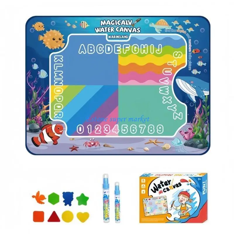 

090B Magical Water Drawing Mat Coloring Doodles Mat with Magical Pens Educational Toy Painting Board Educational Toy for Kids