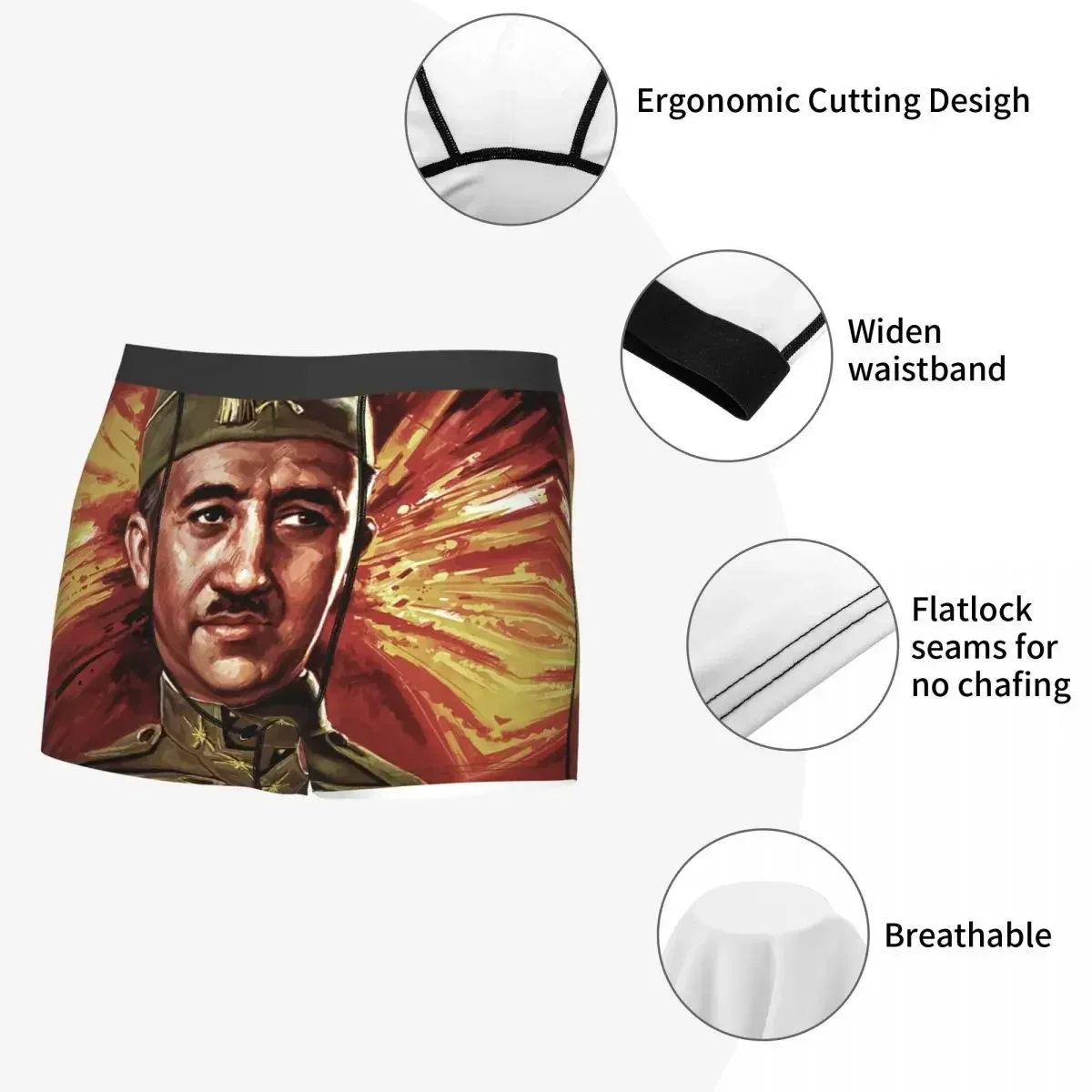 Spain Legend Franco Boxer Shorts For Homme 3D Print Male Spanish Proud Underwear Panties Briefs Breathbale Underpants