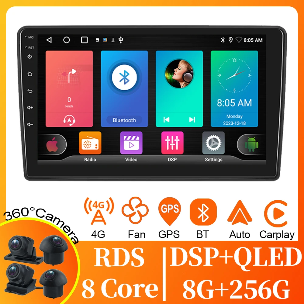 

4G BT For Citroen C-Elysee 2004-2007 Car Radio Carplay Multimedia Video Player Stereo Navigation GPS Android Auto 5G WIFI No DVD