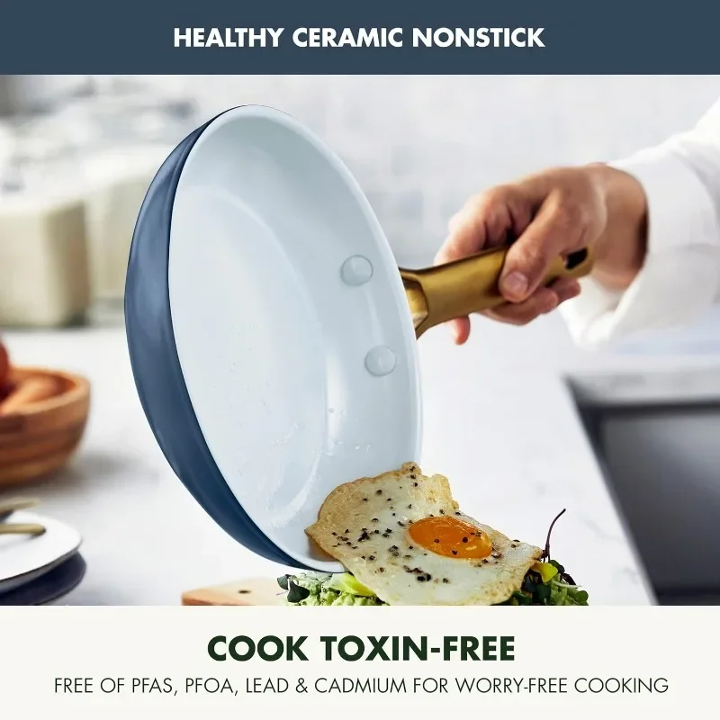 GreenPan Frying Pan Set Induction Cooker Friendly Ceramic Non-Stick Hard Anodized Frying Pans Dishwasher and Oven Safe