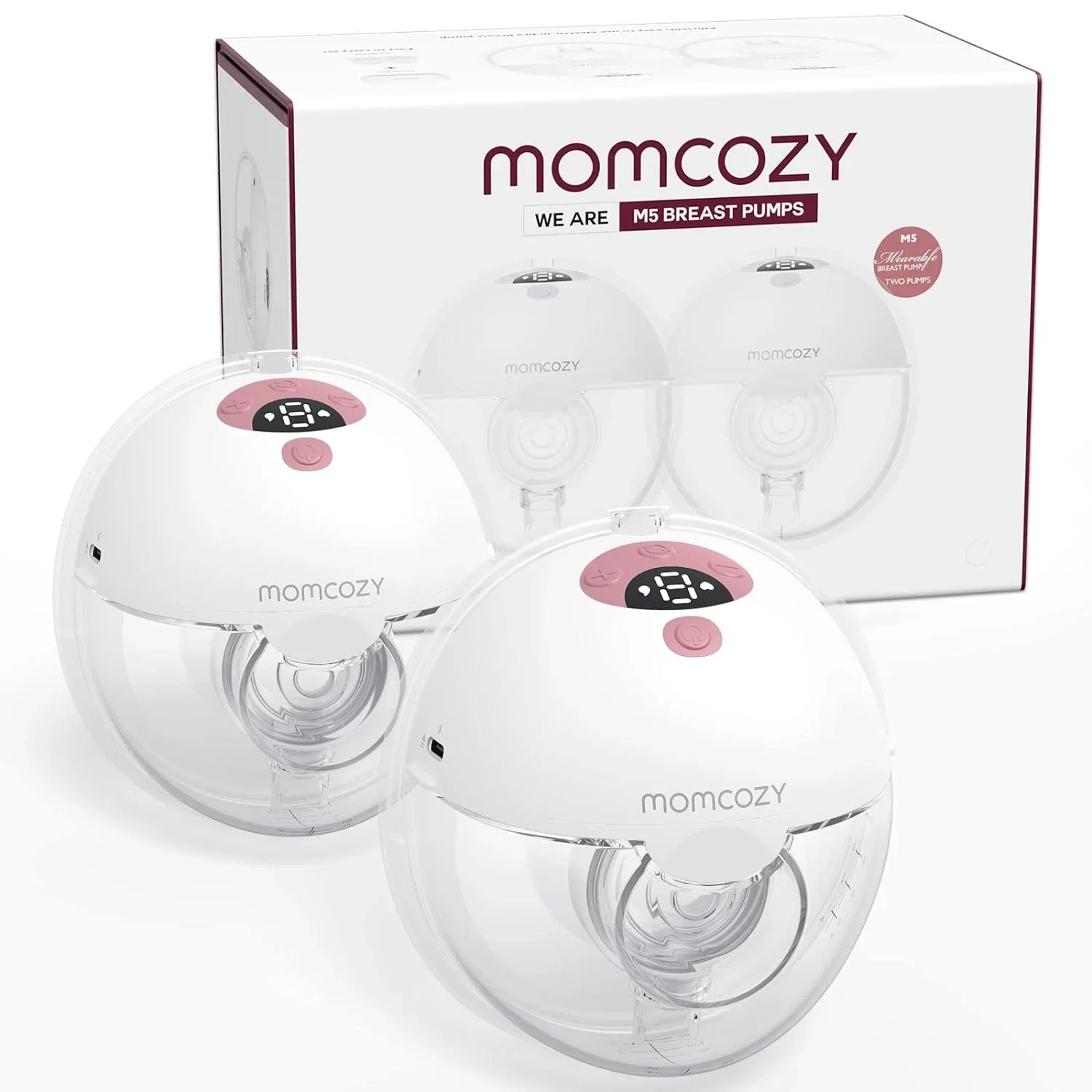 Momcozy M5 Hand Free Breast Pump Wearable Milk Extractor Baby Mouth Double-Sealed Flange 3 Modes & 9 Levels Electric Breast Pump