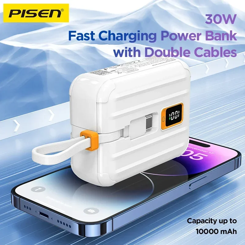 PISEN 30W Power Bank 20000mAh 10000mAh Fast Charging For iPhone 15 14 iPad Xiaomi Huawei Magnetic PowerBank Mini Battery Charger