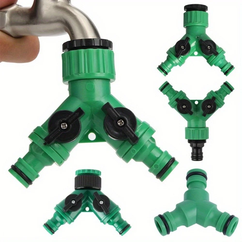 1Pc Y-Shaped Connector for Garden Hose Faucet, Suitable for Two-Way Diverter Adapter, Practical Household Gadget