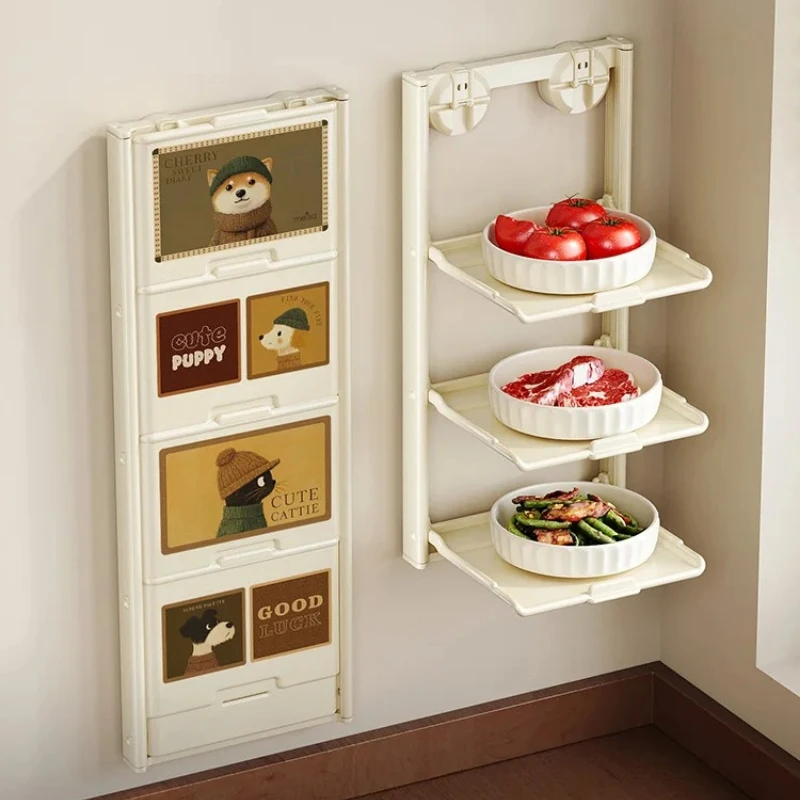 Chef's Prep & Store Station - Collapsible Tiered Wall Mount Rack for Vegetables, No-Drill Space Saving Kitchen Organizer