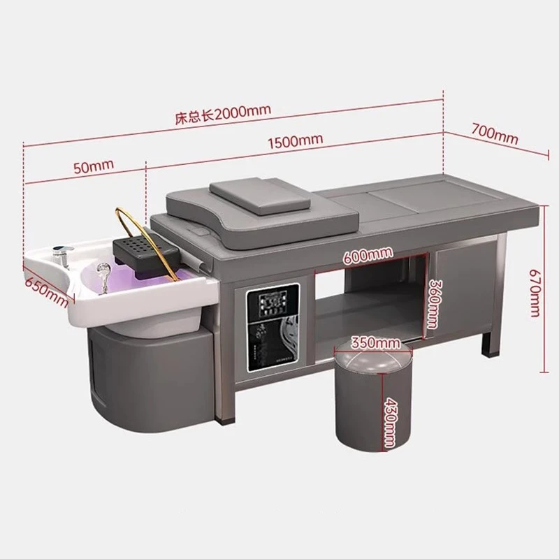 Japanese Spa Hair Washbasin Beauty Salon Customer Equipment Machine Nail Thai Massage Shampoo Bed Mobilier Coiffure Hydraulic