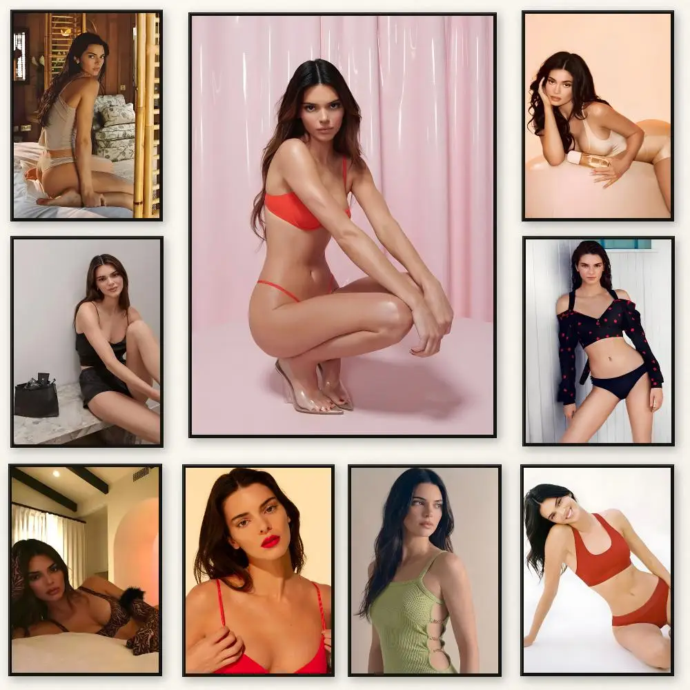 Kendall Jenner Poster Frameless Peel-and-Stick Removable Wall Art Print
