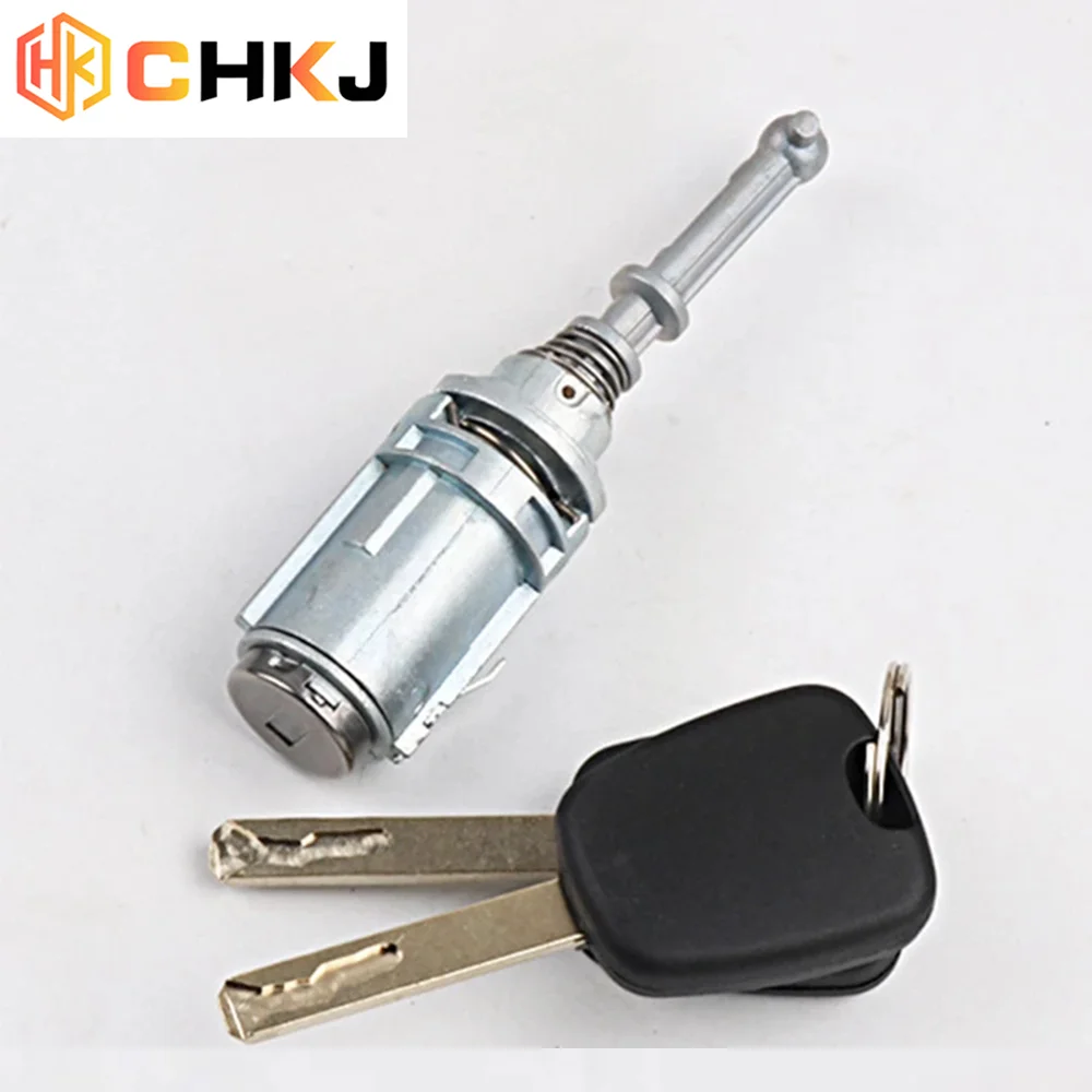 CHKJ Car Left Door Lock Cylinder For Citroen C2 C3 9170.T9 With 2 Keys Replacement Lock Set Locksmith Tools Locks Accessories