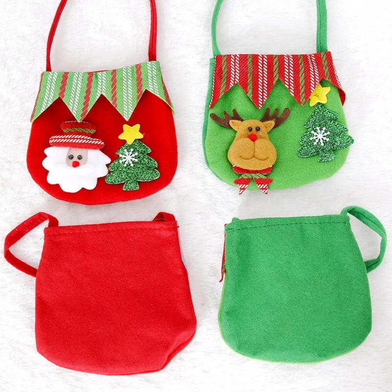 Weihnachten Santa Claus Sack Kinder Weihnachten Geschenke Strumpf Tasche Exquisite Gedruckt Weihnachten Süßigkeiten Lagerung Tragbare Handtaschen Dekor