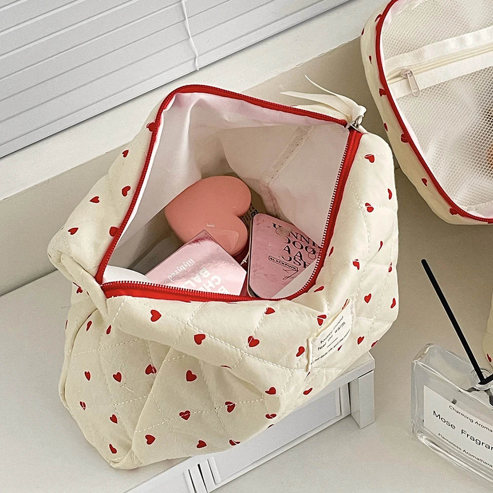 Fashion Ins Dames Quilten Make-up Tas Grote Capaciteit Toilettas Cosmetische Opbergtas Handtas Dames Rits Make-up Tas