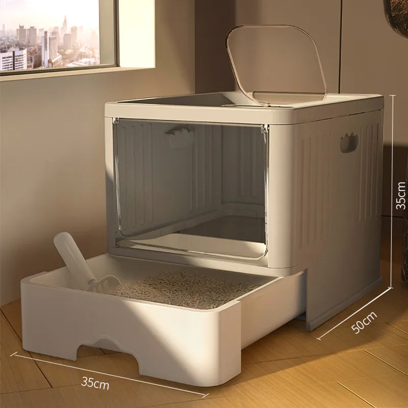 Open‑ended Defecation Litter Box Extra Large Side Entrance Sandbox Luxury Litter Box Castle For Cats Gato Accesorios Home Items