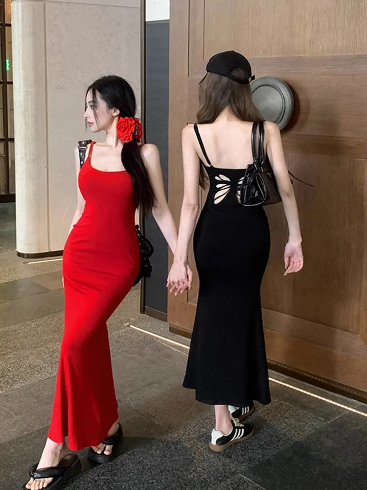 Vestidos sem mangas vestido feminino para convidados do casamento verão tule em camadas apliques oco bordado cintura elástica doce y2k