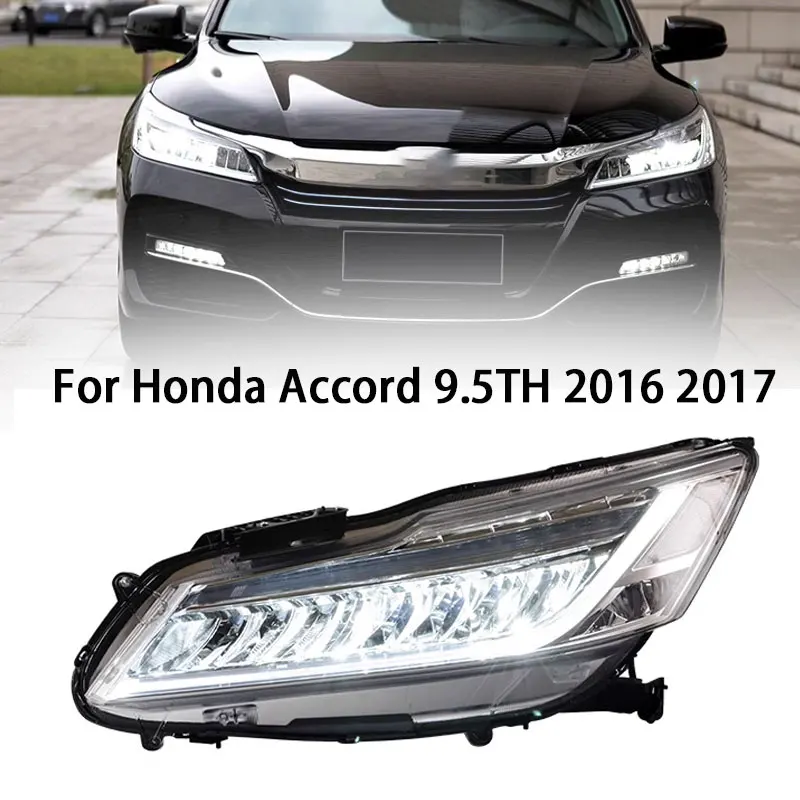 

Head Lamp for Honda Accord 9.5 LED Headlight 2016-2017 Headlights Accord DRL Turn Signal High Beam Angel Eye Projector Lens