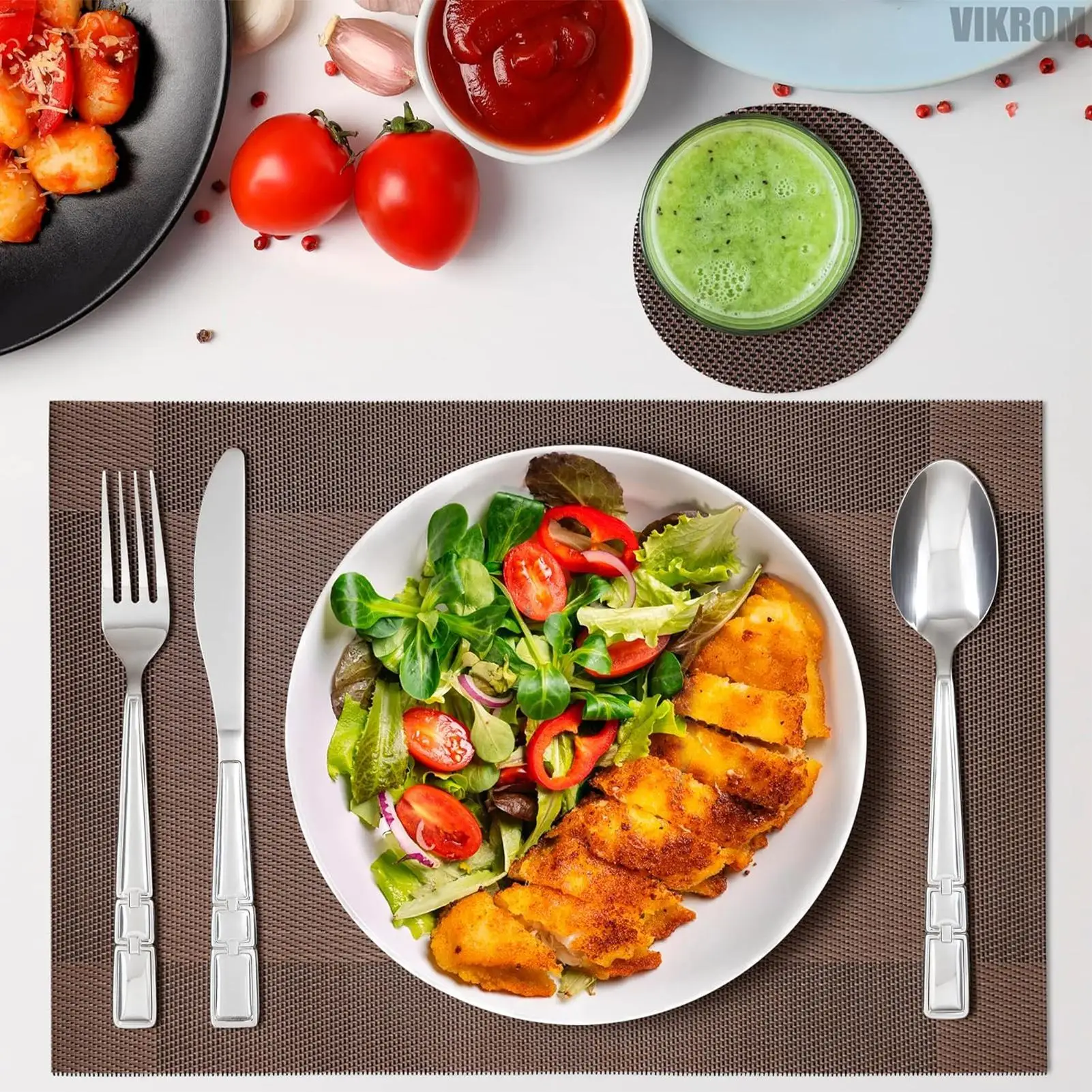 Table Placemat Rustic Rectangle Washable Kitchen Placemat Table Centerpiece For Home Restaurant Tabletop Countertop Outdoor