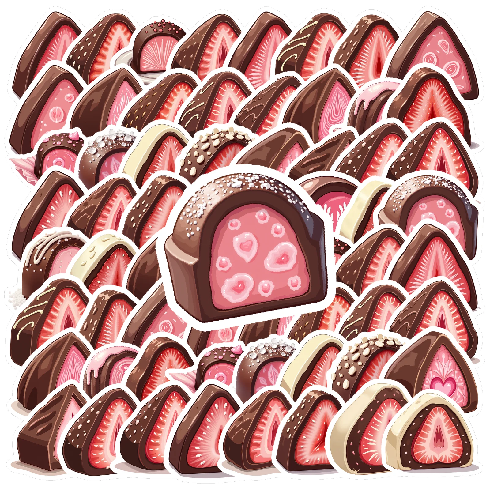 35pcs-70pcs Cartoon Strawberry Stickers Colorful Food Stickers Funny Stickers For Guitar Laptop Helmet Skateboard