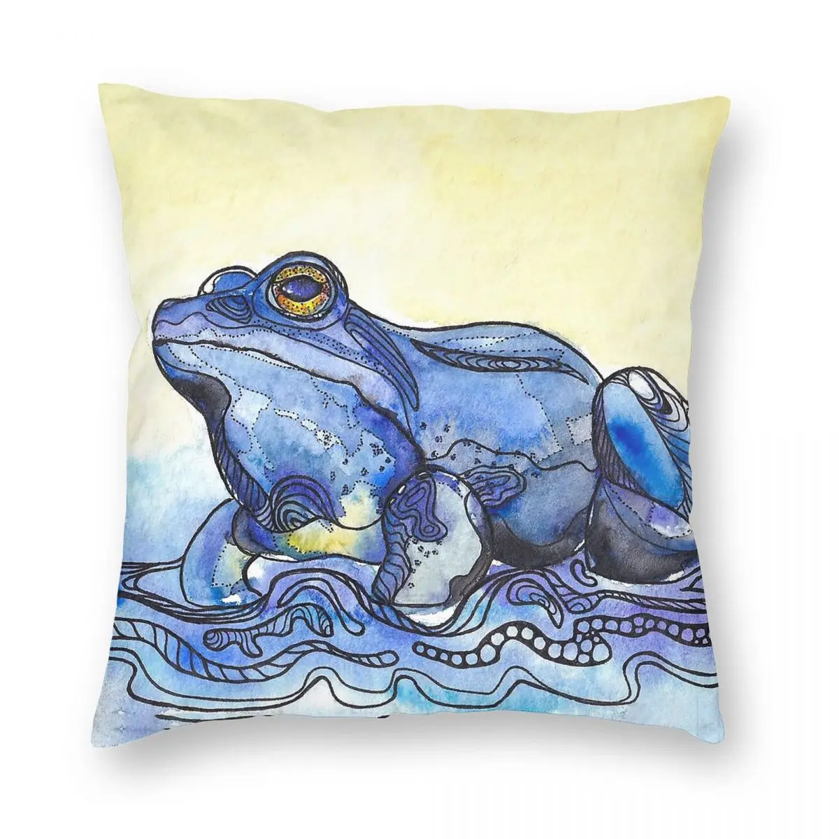 Moorfrosch Moor Frog مربع المخدة البوليستر الكتان المخملية نمط البريدي وسادة للديكور غطاء وسادة السرير