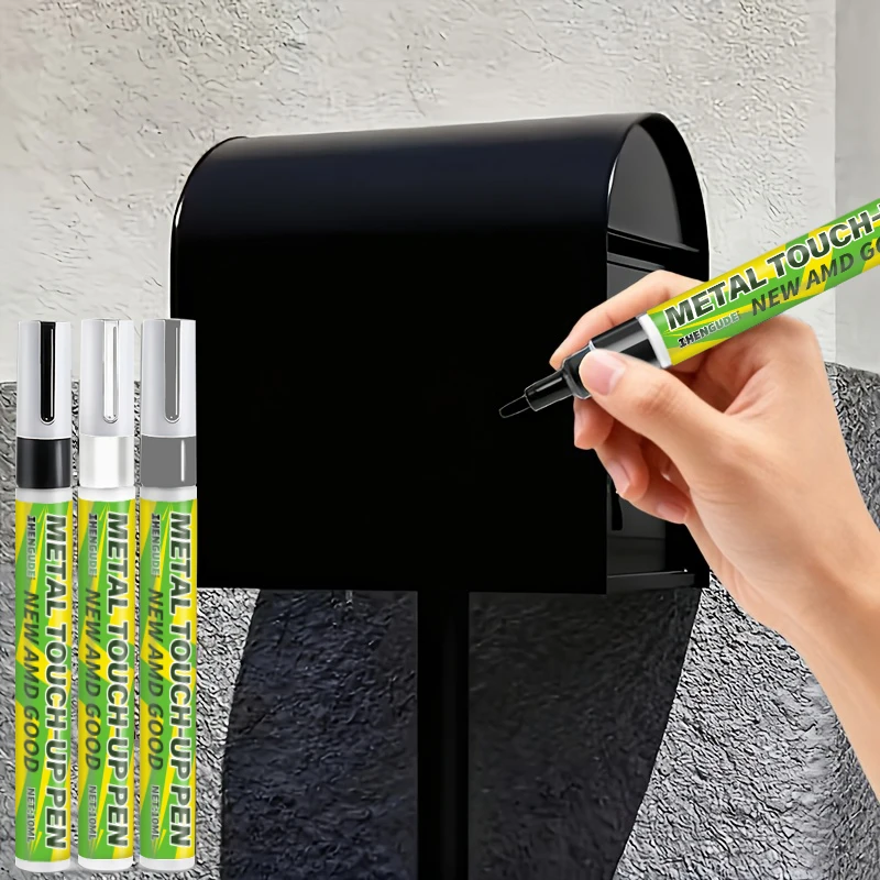 Metal Touch-Up Pen - Surface Scratch Repair, Paint Restoration for Bathrooms and Kitchens, Black, White, and Silver Touch-Up Pens, Suitable for Faucets, Door Handles, Sinks, Bathtubs, Towel Racks, Toi