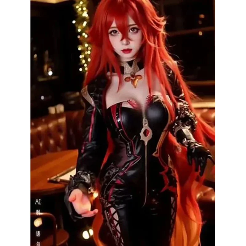 Mavuika Genshin Impact Pyro Archon Black Cosplay Costume Anime Role Play Game Carnival Halloween Party Outfit Premium Cos Wig
