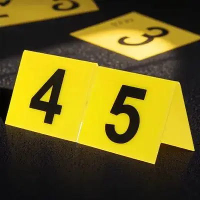 

10Pcs Acrylic Table Sign Portable Design Material Weddings Banquets Game Supply Multi-Function Crime Scene Markers