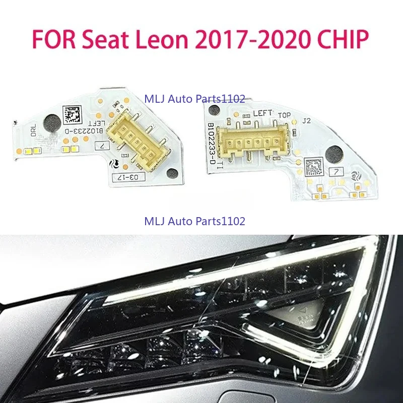 

White DRL Boards 5F0941475A 5F0941476A For Seat Leon 2017 2018 2019 2020 Cupra LED Headlight Daytime Running Light OE#