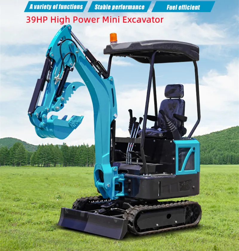 حفارات صغيرة 1.8 طن 1.5 طن 39 حصان كوبوتا ديزل حفارة زاحفة مزرعة خندق صغير حفار زراعي هيدروليكي صغير
