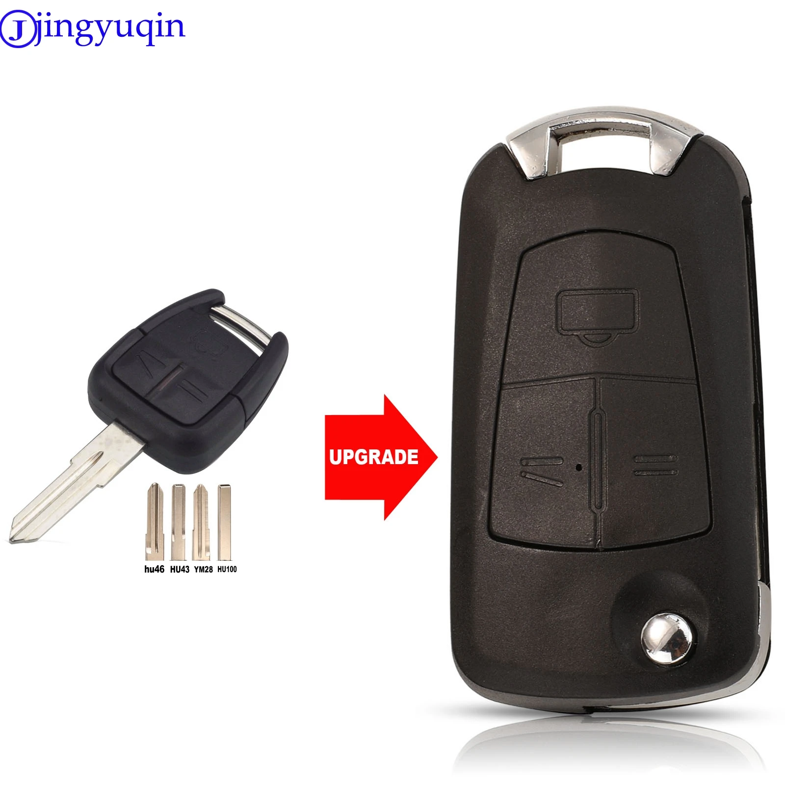 

jingyuqin 3 Buttons Replacement Car Key Stying Remote Fob Case Cover Fob Blank For Opel VAUXHALL VECTRA ASTRA ZAFIRA