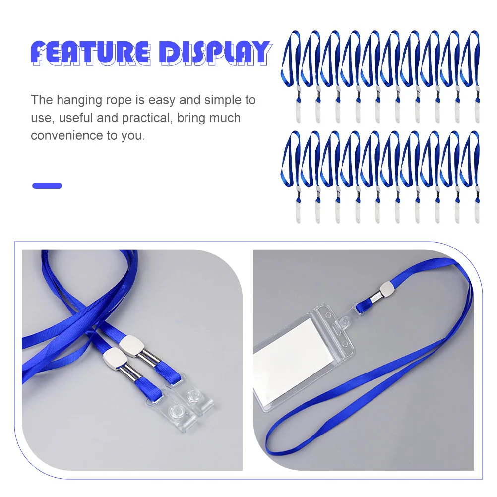 20 قطعة الحبل الانفصالي لشارة الهوية حزام الرقبة الأزرق العملي لبطاقات العمل الطلاب مكتب استخدام اسهم الانفصال #2