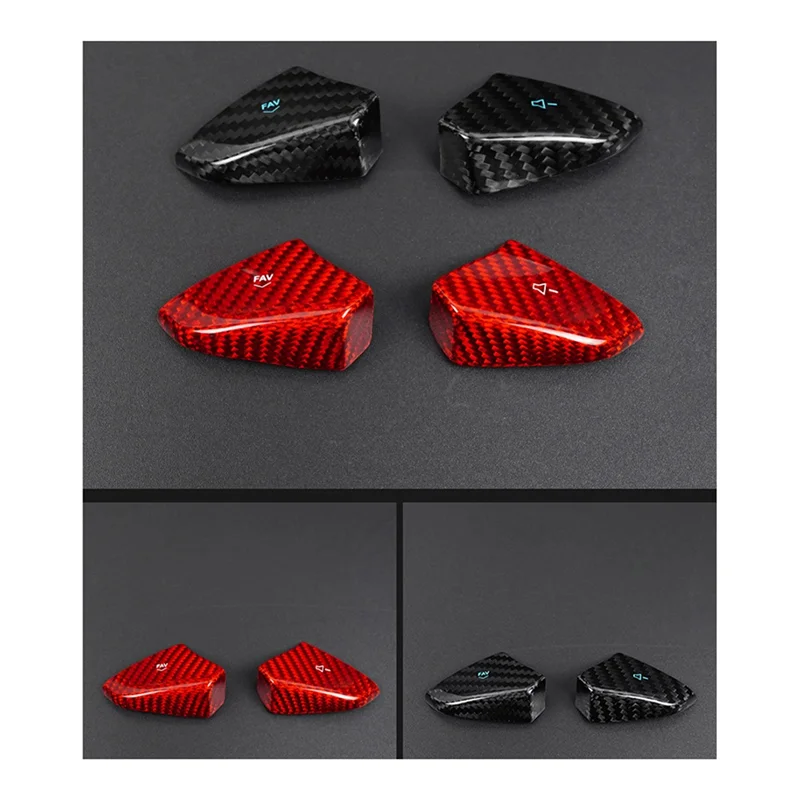 

OB-For Corvette C8 2020-2022 Car Steering Wheel Panel Cover Real Hard Carbon Fiber Sticker Interior Trim Replacement B