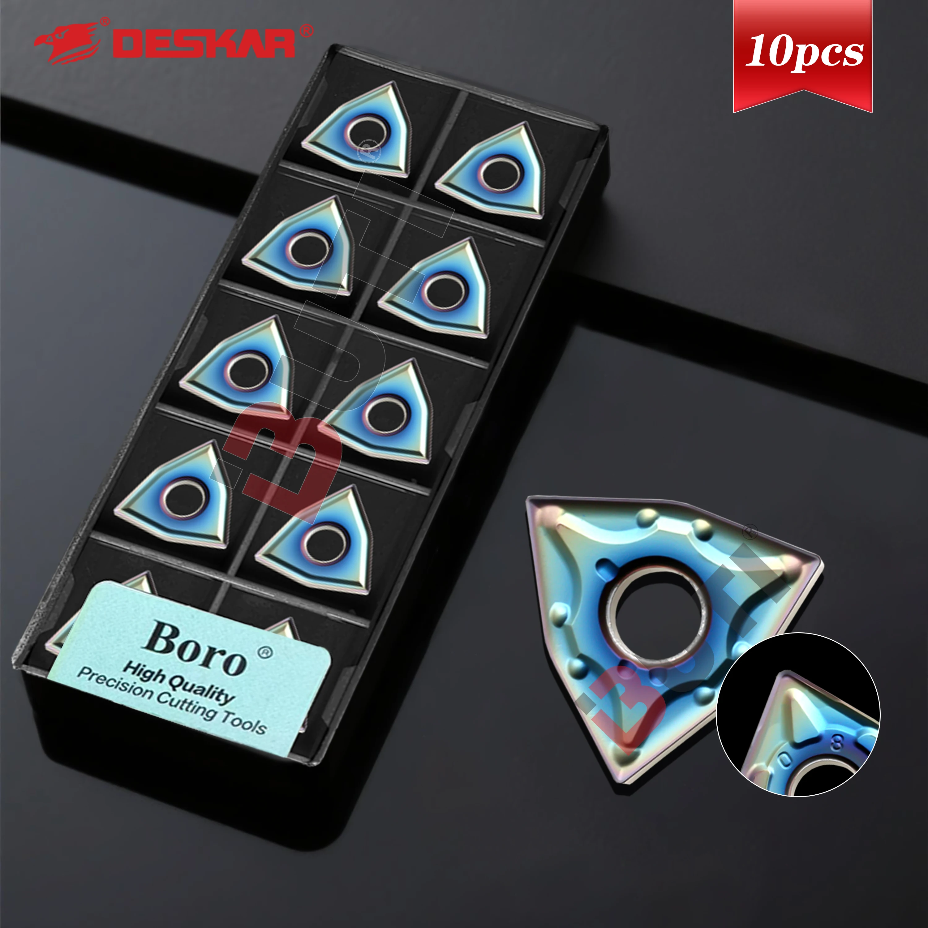 DESKAR Colored Peach Shaped Quenched Steel Inserts WNMG080404-MA TF618 WNMG080408-TF TF918 High Hardness Outer Circle Tools Head
