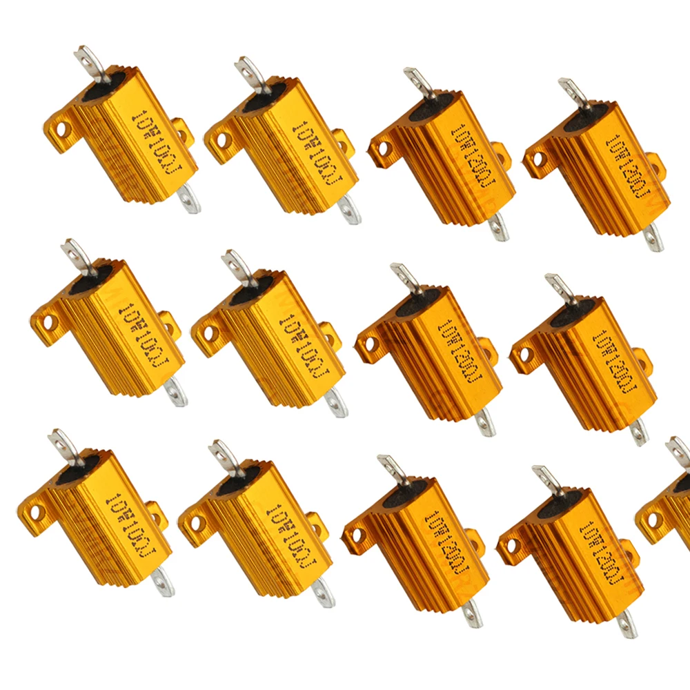 10W 0.1R-10K 0.18R 0.2R 1.5R Aluminum Housing Wirewound Power Resistor Assorted Resistance Values Electronic Component 27R 0.33R