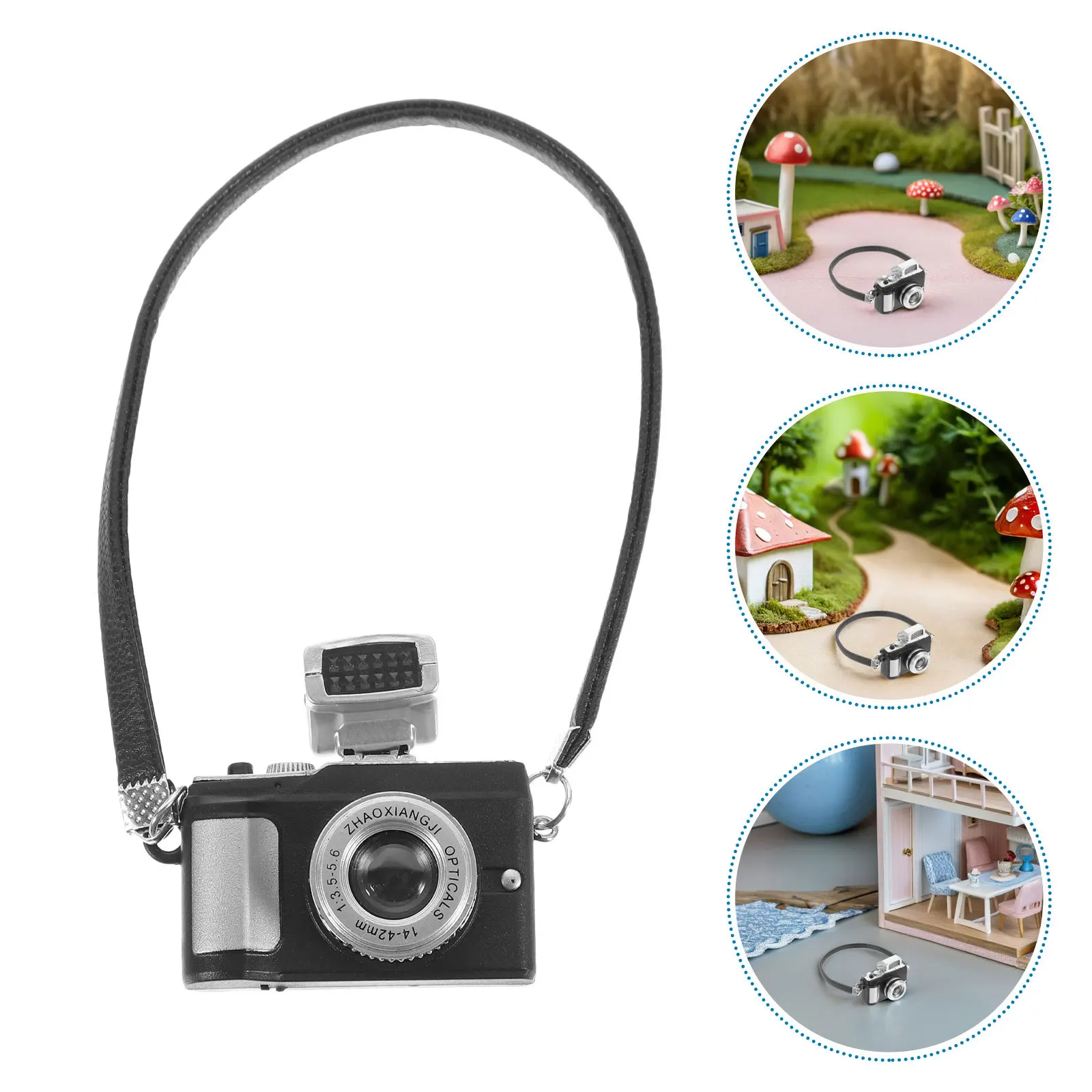 

5pcs Children'S Plastic Vintage Ornament Dollhouse Miniature Camera Tabletop Camera Photography Props Mini Scene