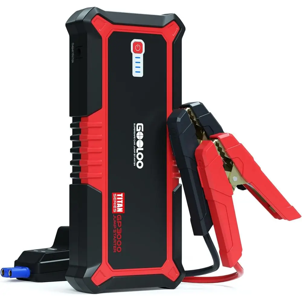 

3000A Peak Car Jump Starter for 9L Gas/7L Diesel Engines - 12V Lithium Battery Power Pack with USB Quick Charge & Type-C Port