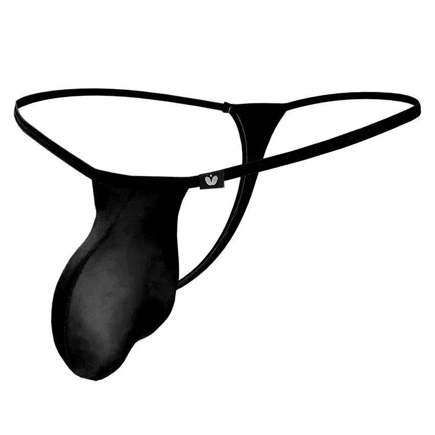 

Men's Pure Color Nylon Low Waist Thong G-String Underwear Sexy Mini T-Back Undies with Pouch Comfortable Breathable Briefs