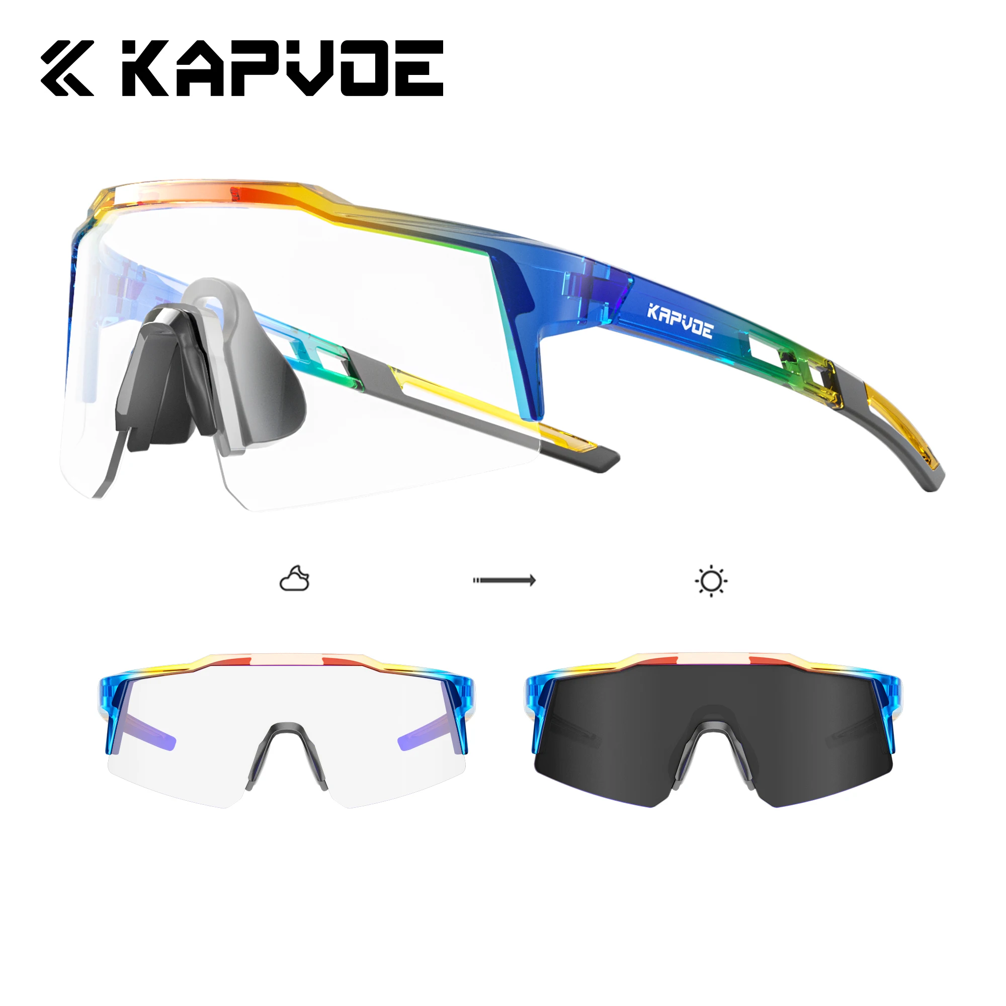 Kapvoe chico gafas de sol fotocromáticas UV400 deporte niños ciclismo gafas niños niñas moda bicicleta gafas