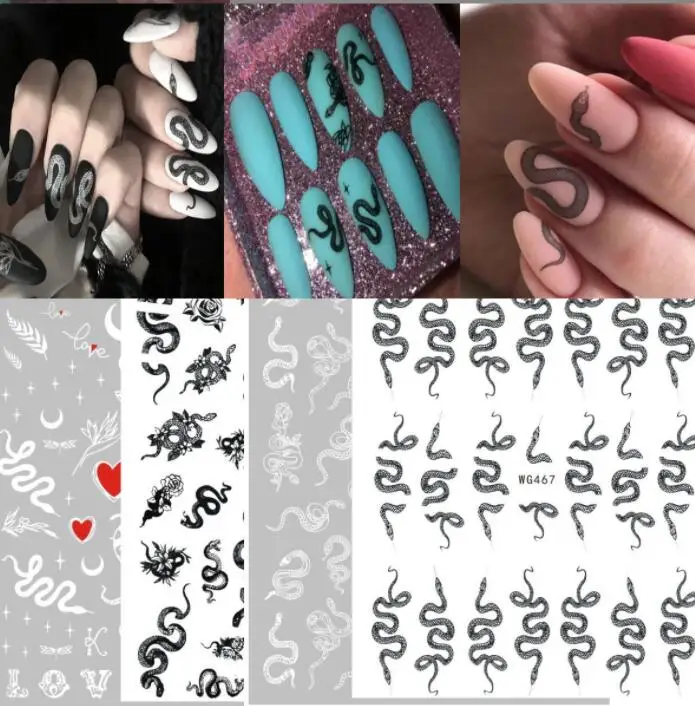 popular nail manicure sticker luxury brand logo Dragons Nail Stickers Angel Virgin Mary Water Decals Temporary Tattoo Slider