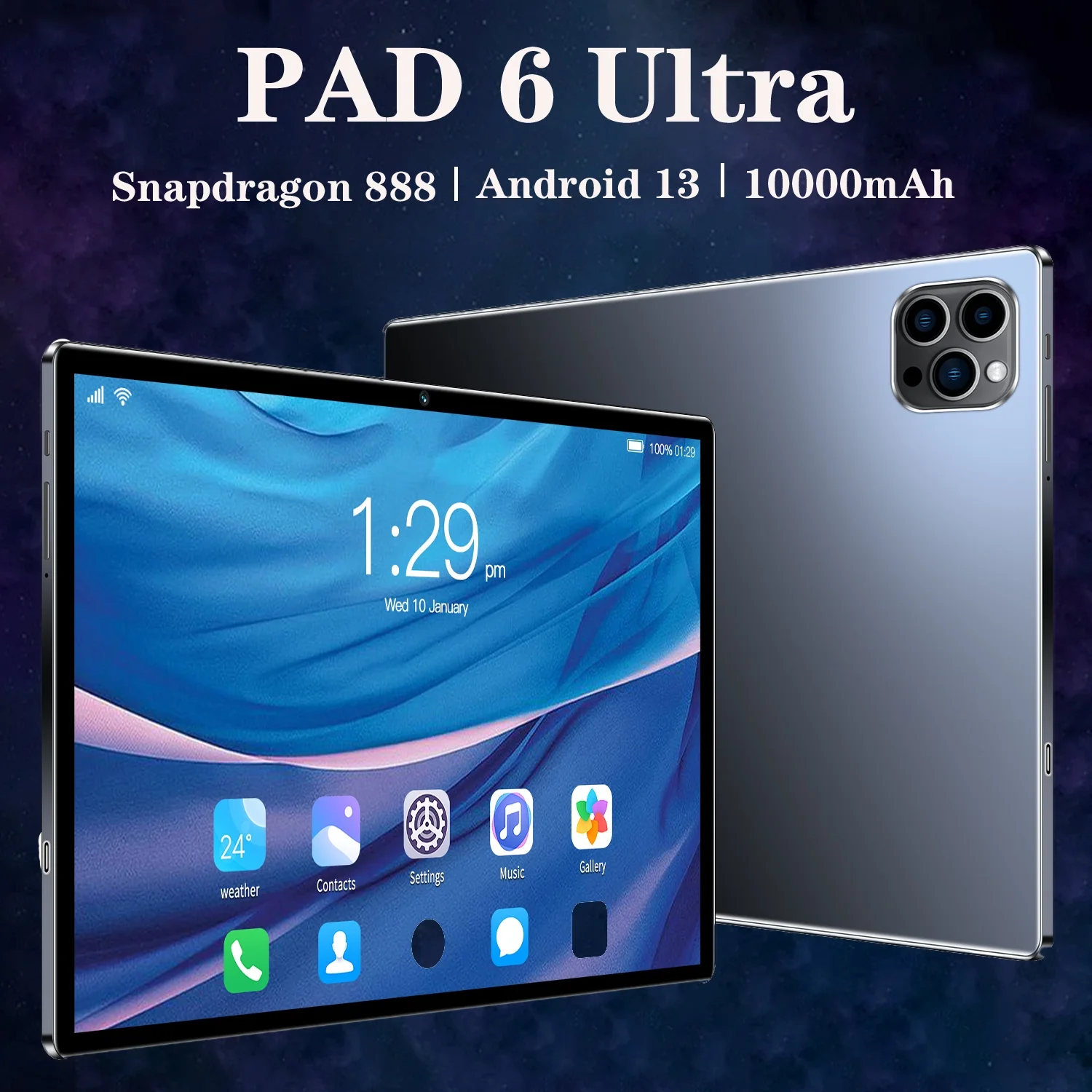 

Глобальная версия Pad 6 Ultra Tablet Android 14 10,1-дюймовый HD-экран Snpdragn 8+ 5G WIFI Bluetooth 16G 1 ТБ Android Tablet PC Tab