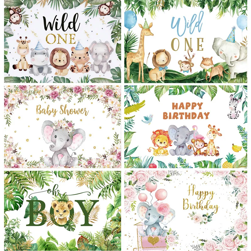 

Children's Newborn 1st Birthday Party Background Jungle Animal background Photo Studio Photography Props 221016 MMT-03