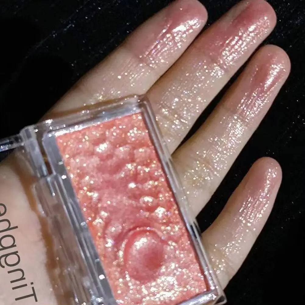 พาเลทอายแชโดว์สีมันฝรั่งกลิตเตอร์สีโมโนโครม ไฮไลท์เตอร์เนื้อแป้งสีธรรมชาติสำหรับการแต่งตาที่ละเอียดอ่อน เพิ่มความกระจ่างใสแบบเพชร