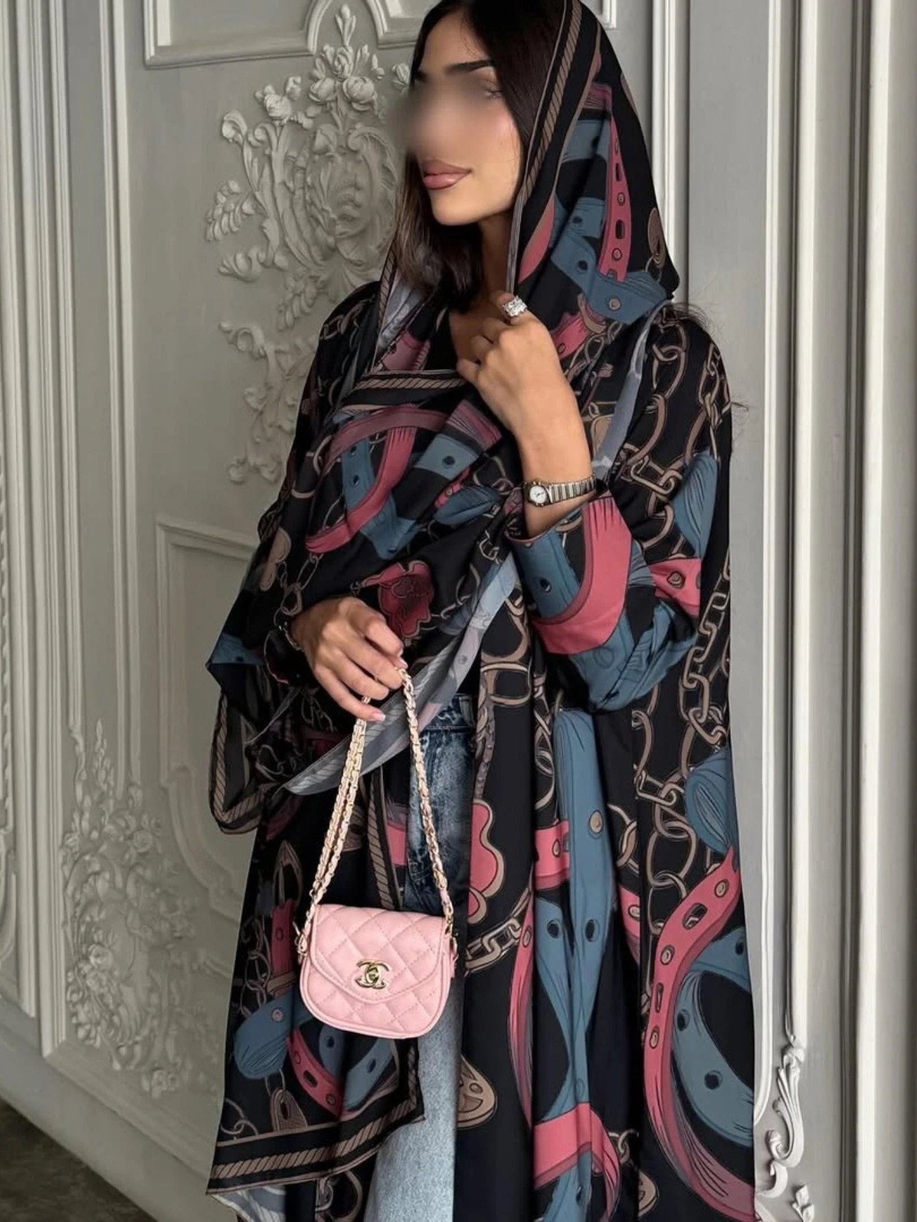 Eid Abaya Women Print Cardigan Dress Headscarf 2 Piece Set Muslim Dubai Morocco Kaftan Ramadan Saudi Robe Open Vestidos Largos