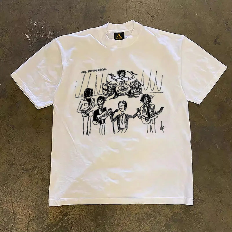 Loose Fit Short Sleeve T-Shirt Pure Cotton Double Thread Women's Style Heavyweight Couple's Tee Casual Summer Fashion